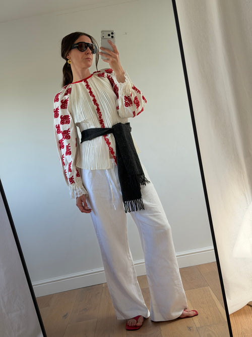 Antique Hungarian Embroidered Blouse
