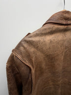 Vintage Brown Leather Bomber