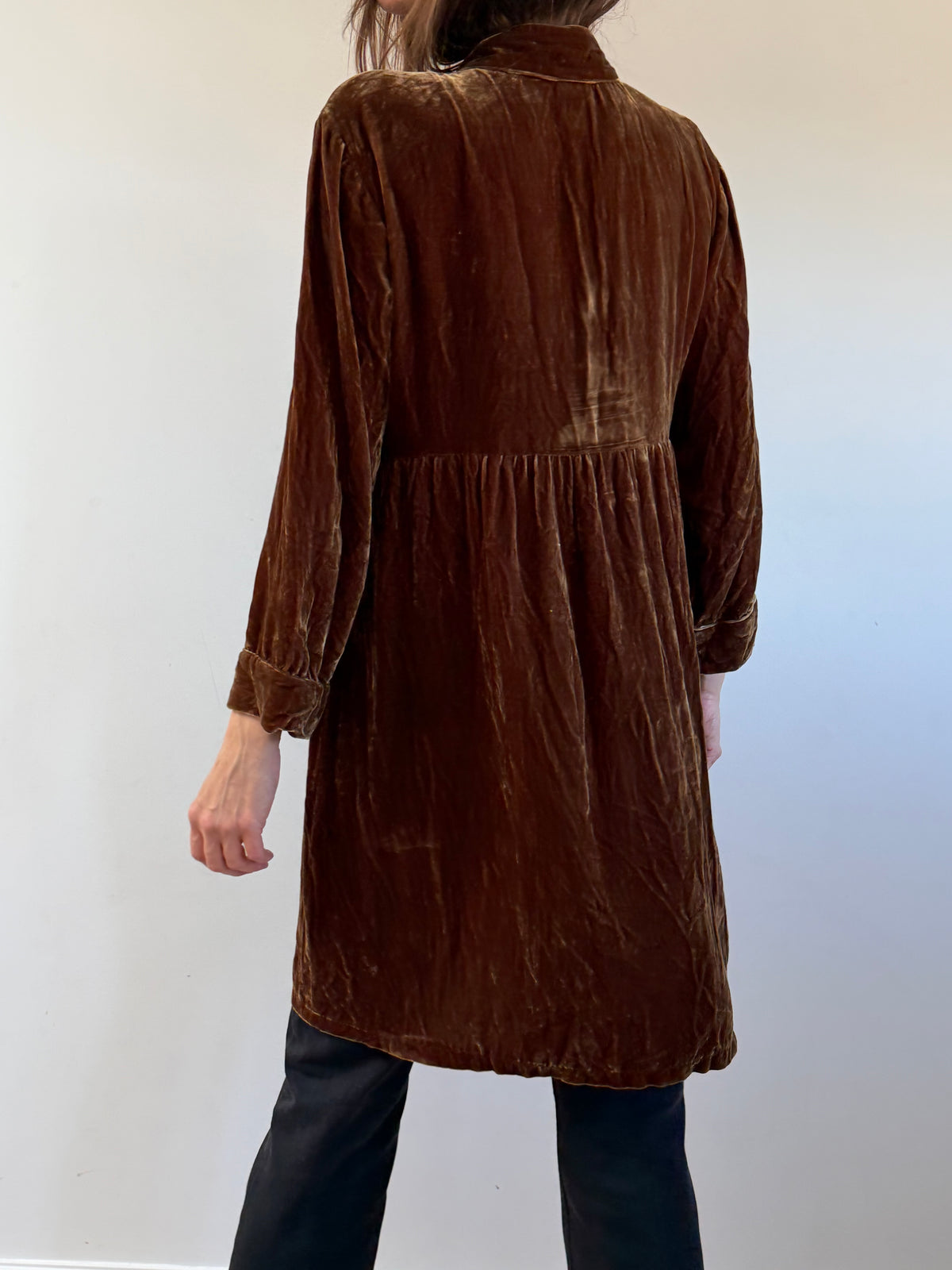 Silk Velvet Smock Dress