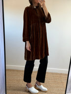 Silk Velvet Smock Dress
