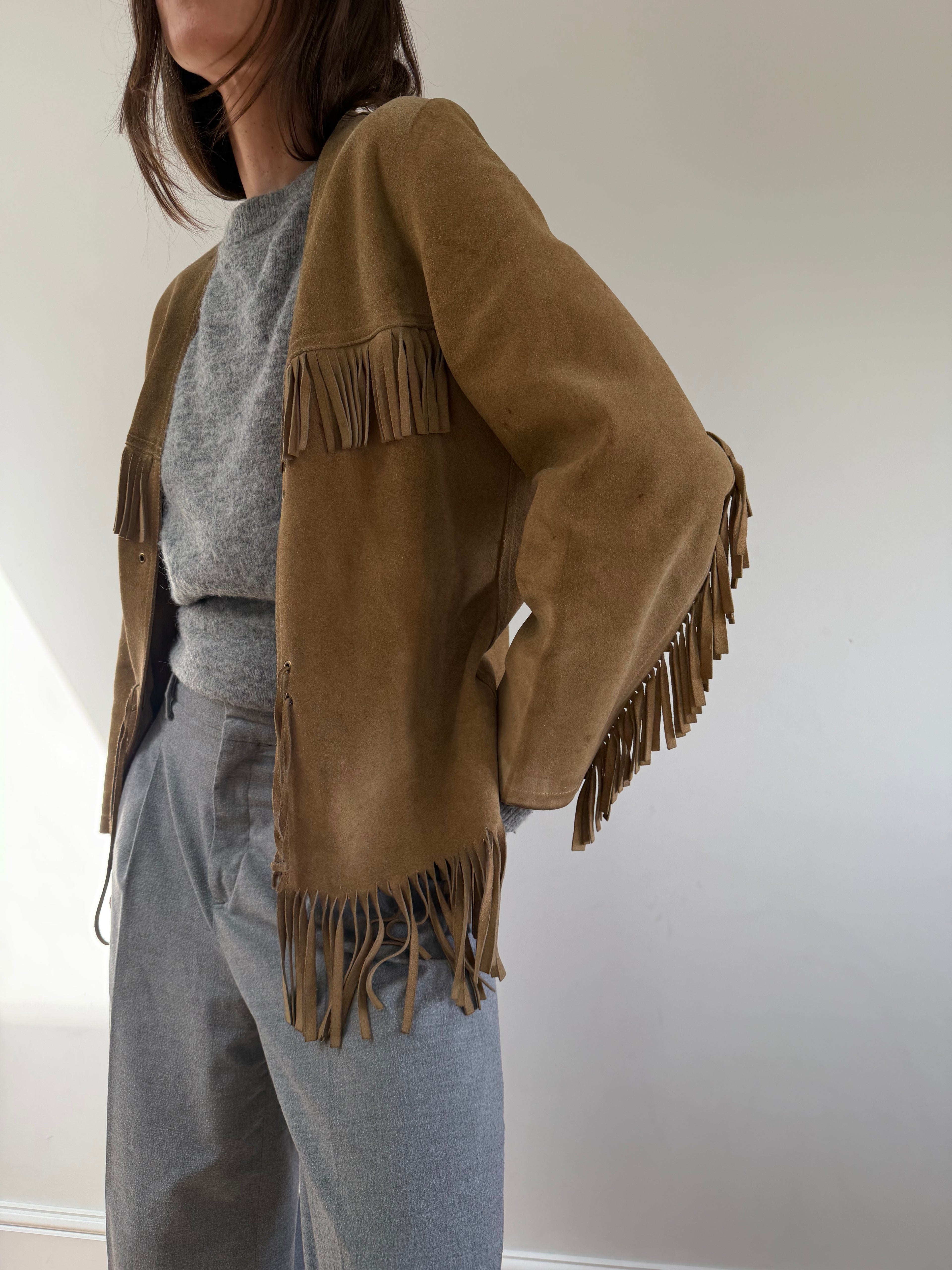 Suede Fringe Jacket