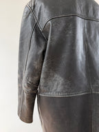 Distressed Leather Jacket Black