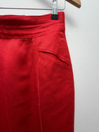 Red Linen Pencil Skirt