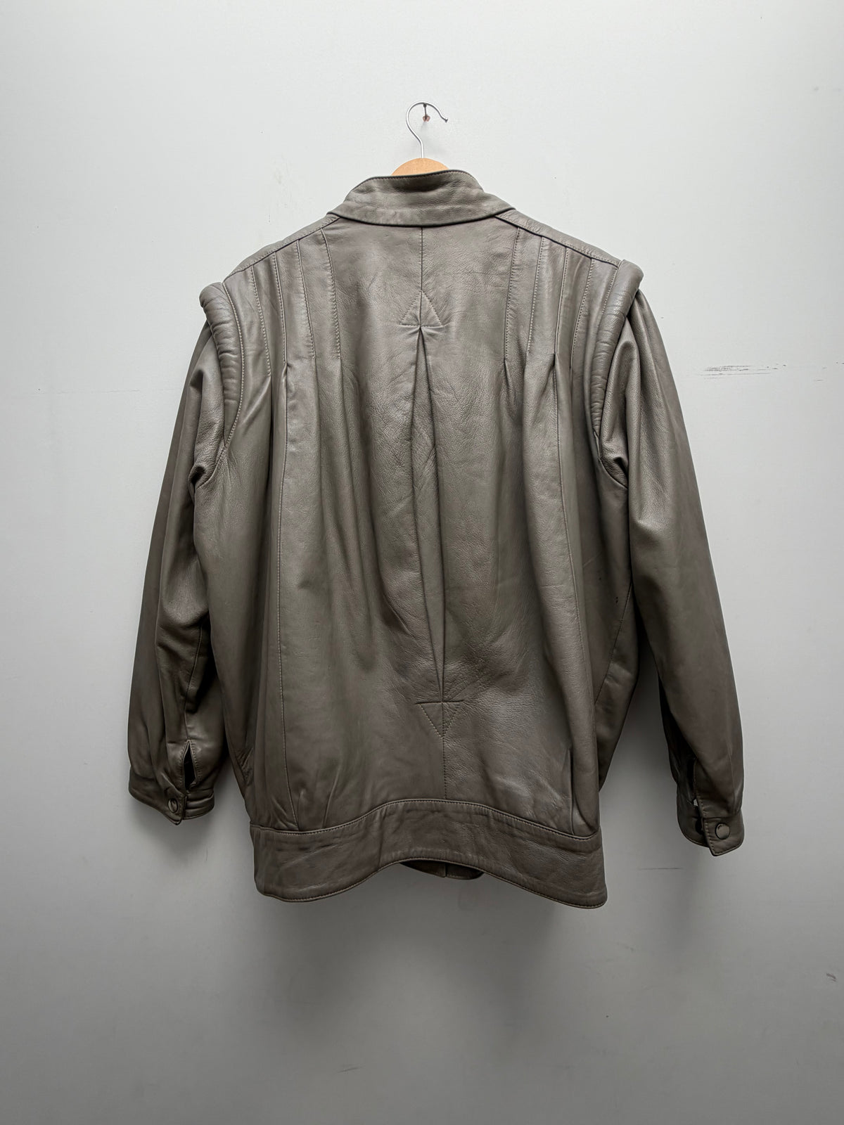 80s Leather Bomber Jacket