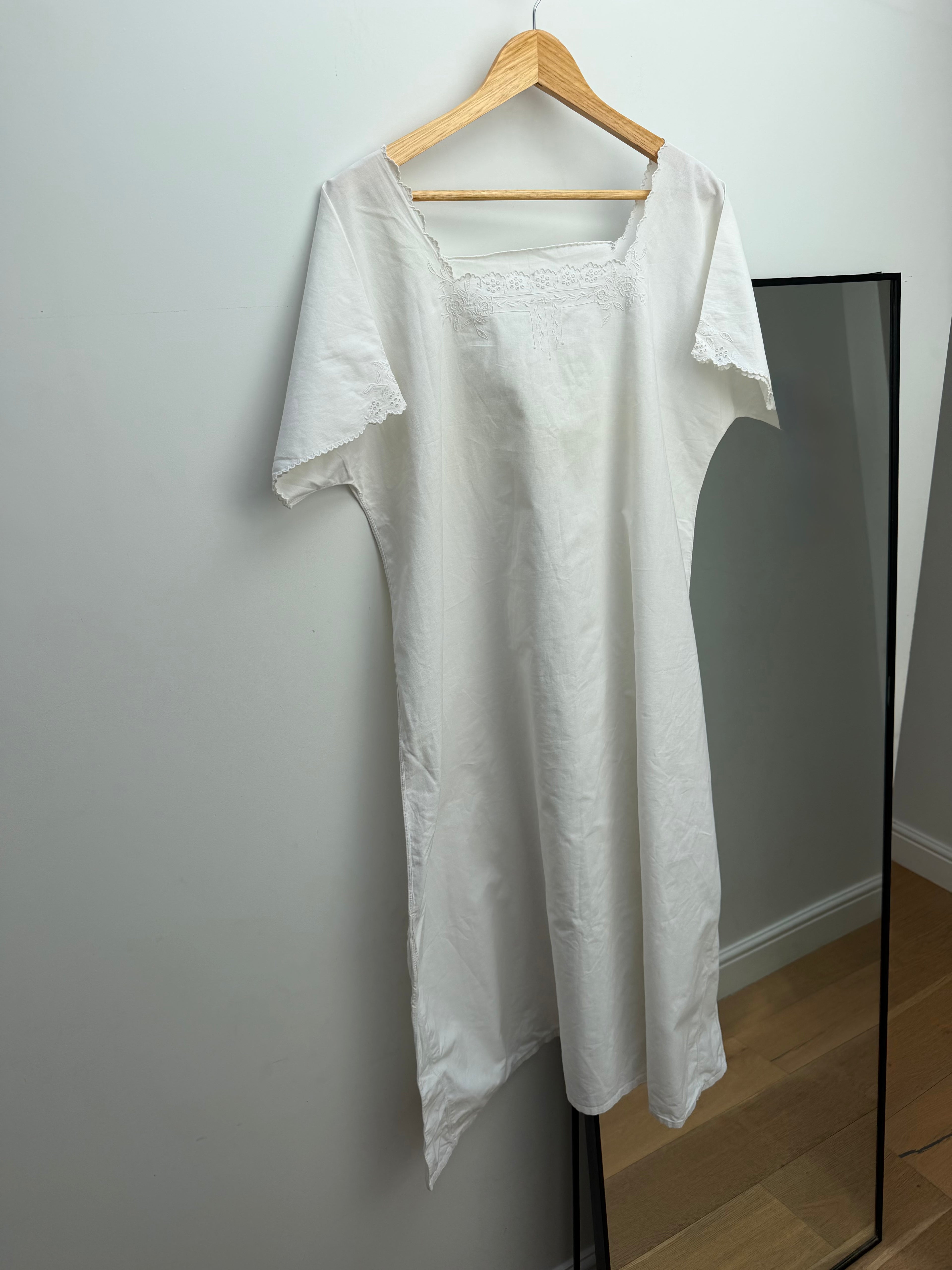 Antique white cotton nightgown