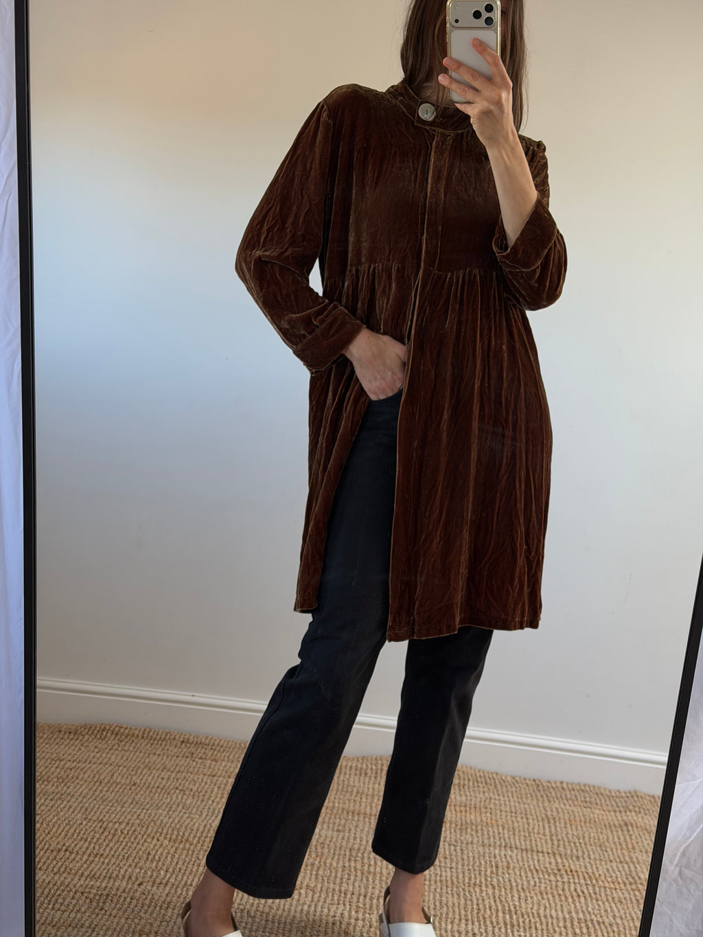Silk Velvet Smock Dress