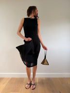 Pleated Maxi Dress Black