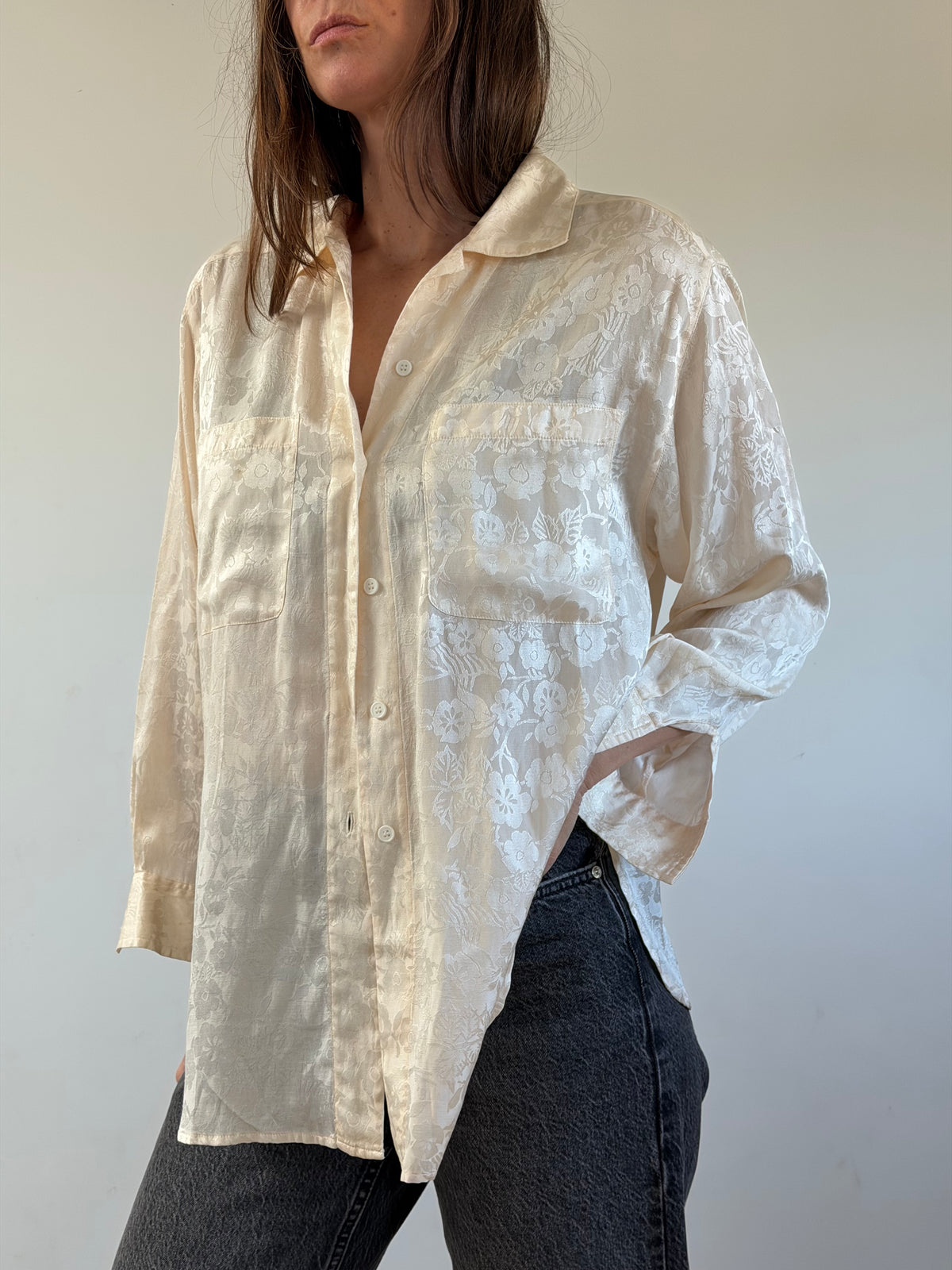 Floral Jacquard Blouse