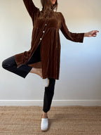 Silk Velvet Smock Dress
