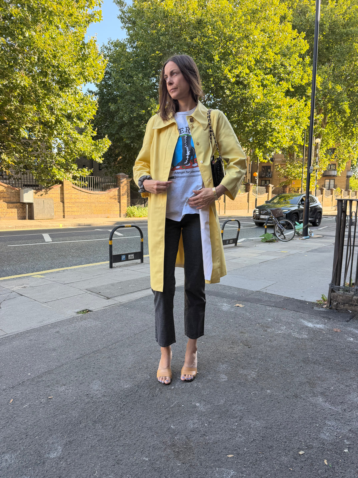 70s Butter Yellow Mac Coat