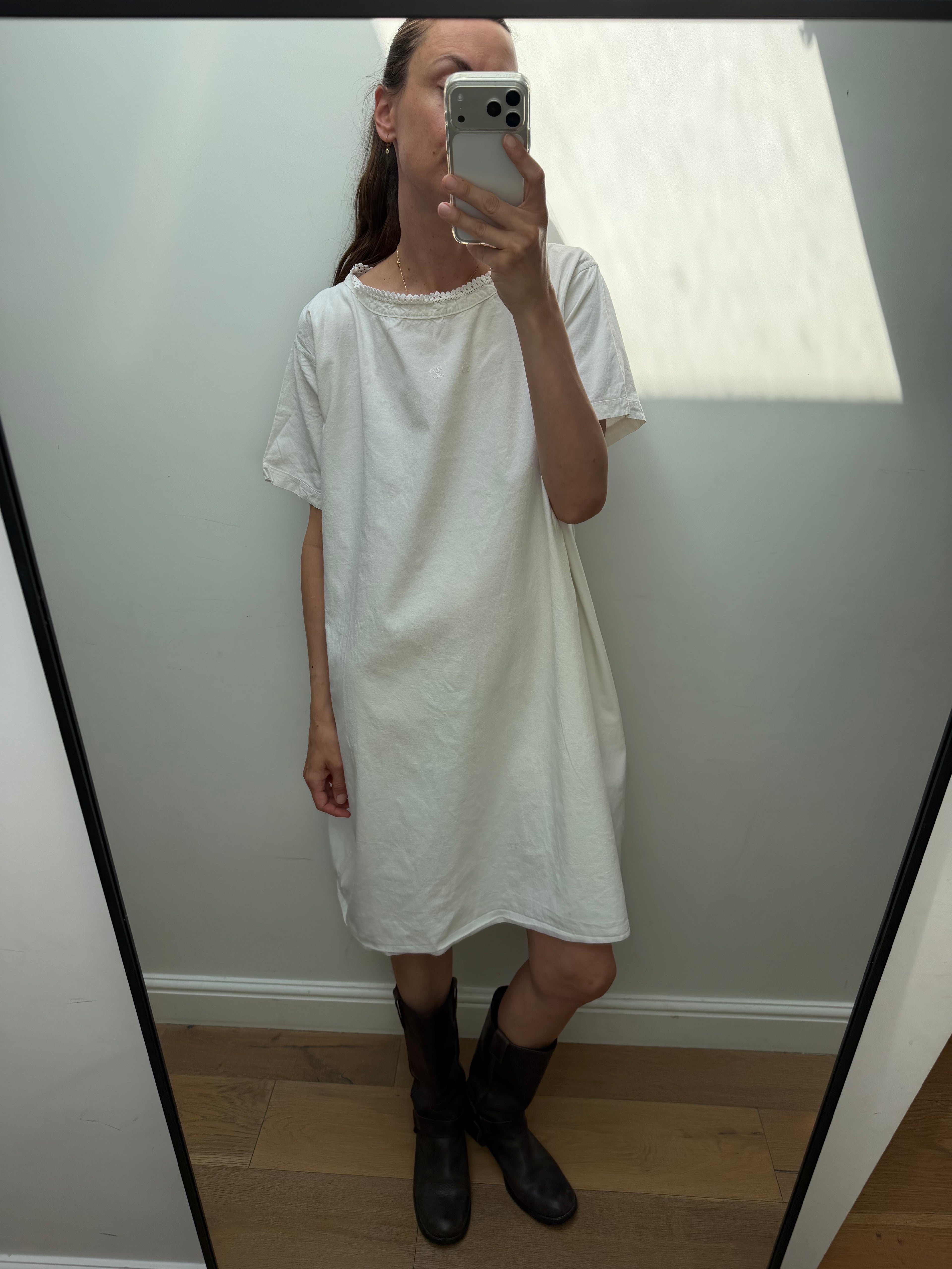 Antique white cotton nightgown