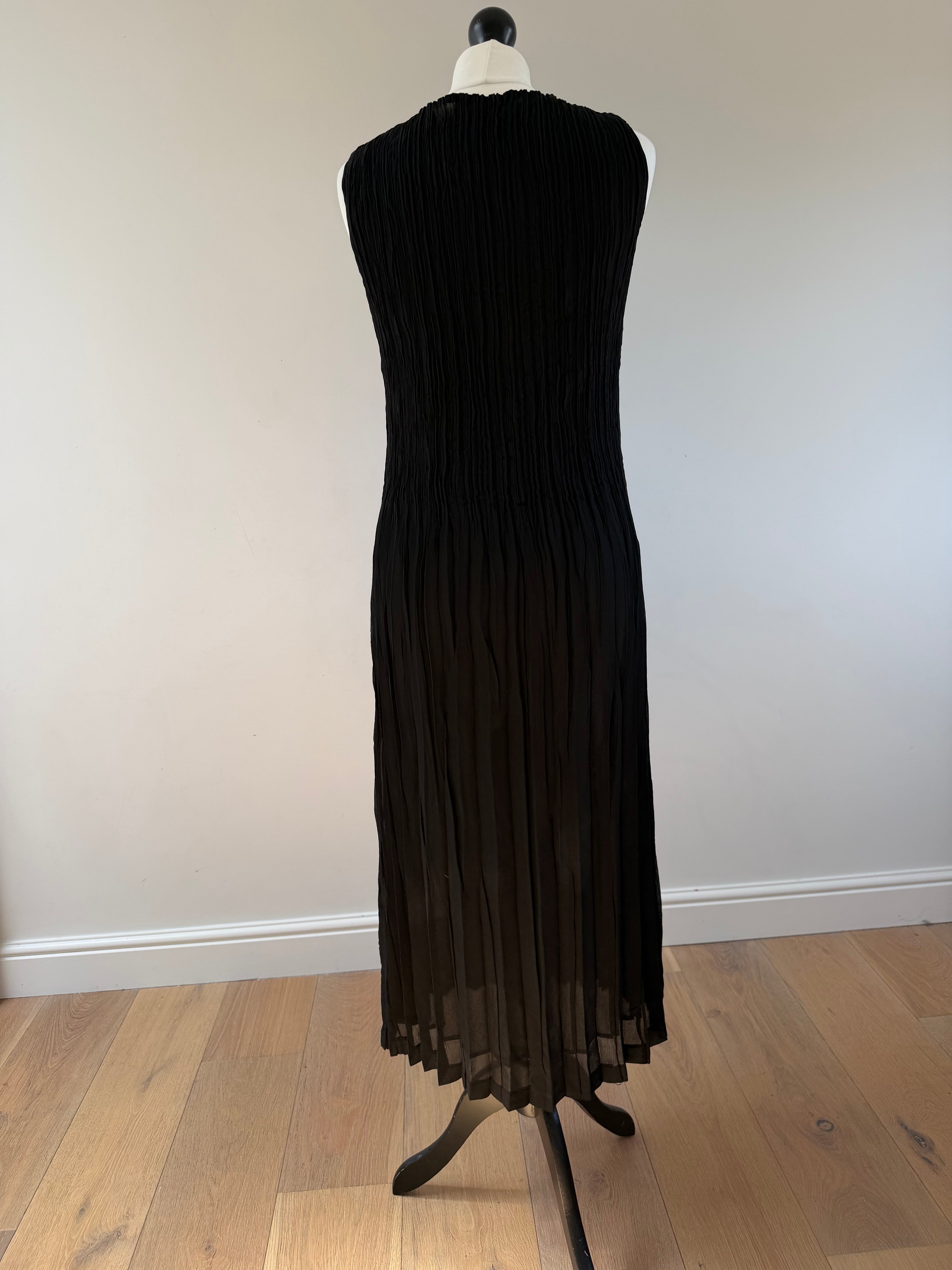 Pleated Maxi Dress Black