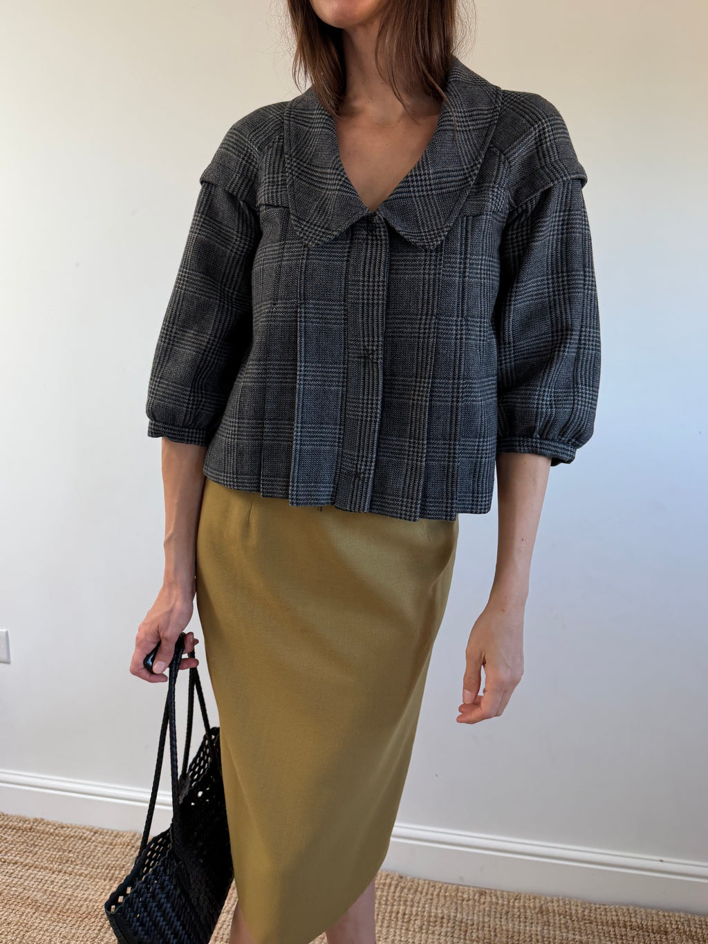 DKNY Wool Cropped Coat