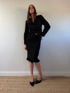 Vintage Black Skirt Suit