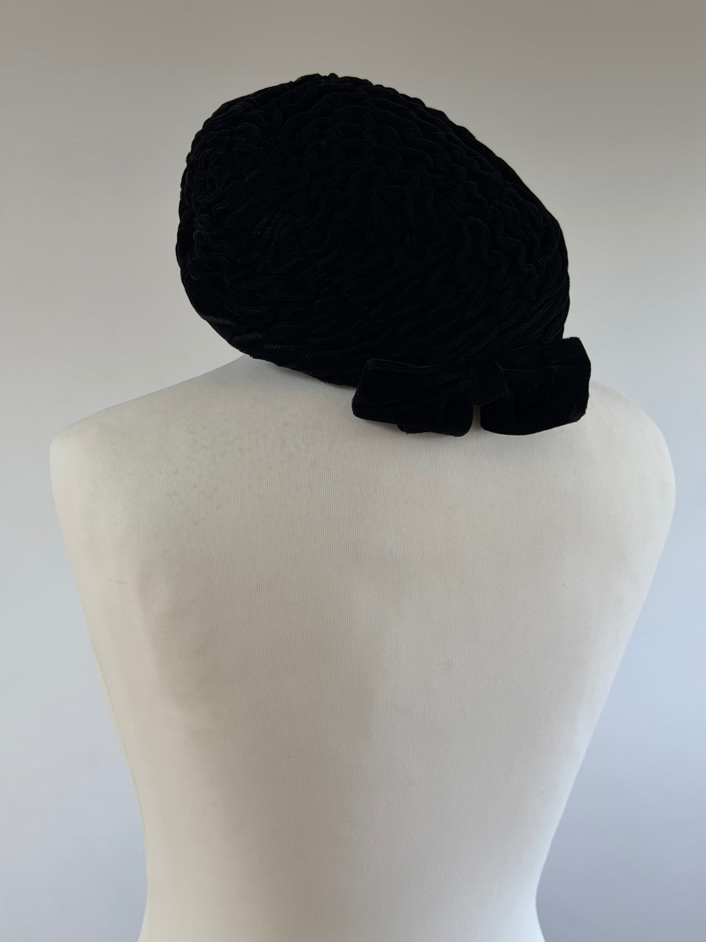1940s Hat Black Velvet