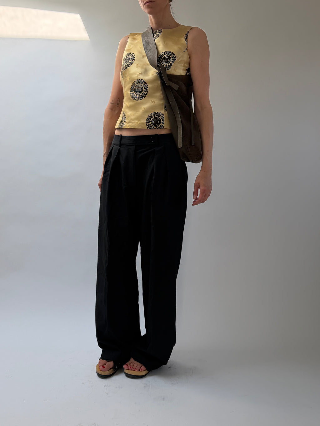 Gold Brocade Mandarin Top