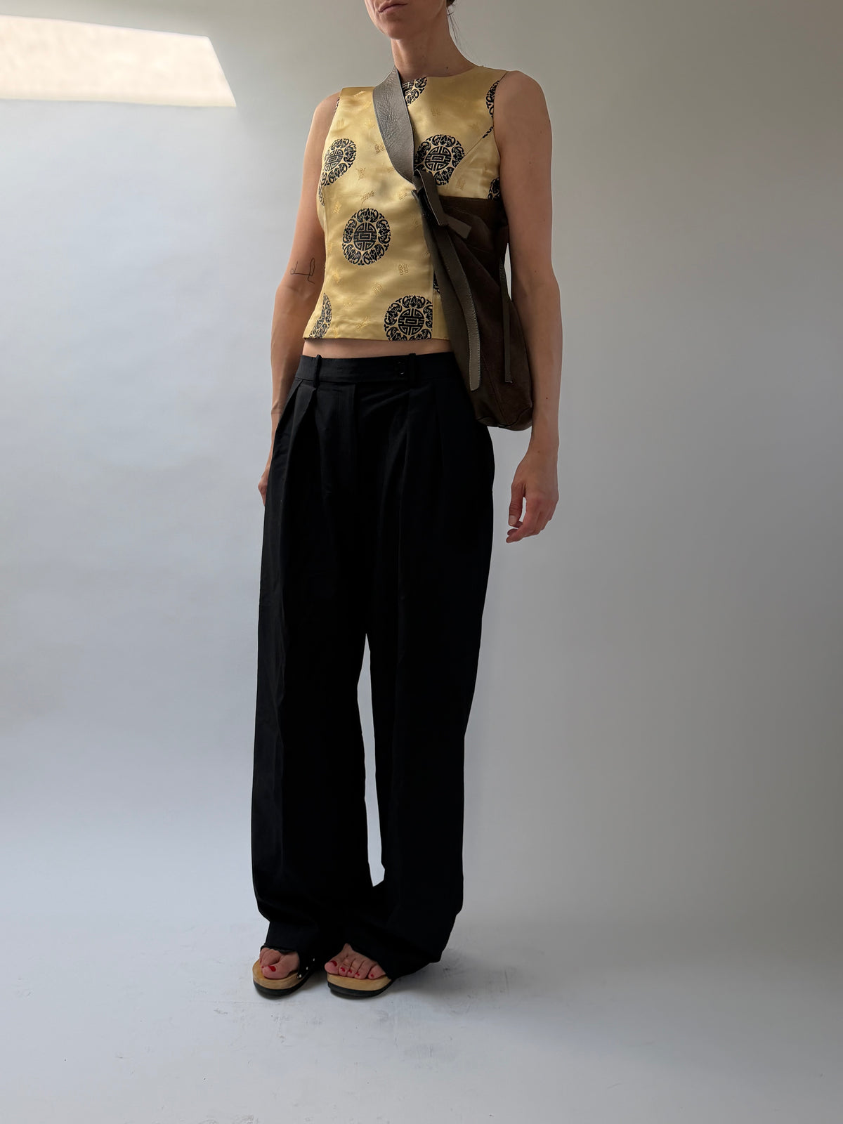 Gold Brocade Mandarin Top
