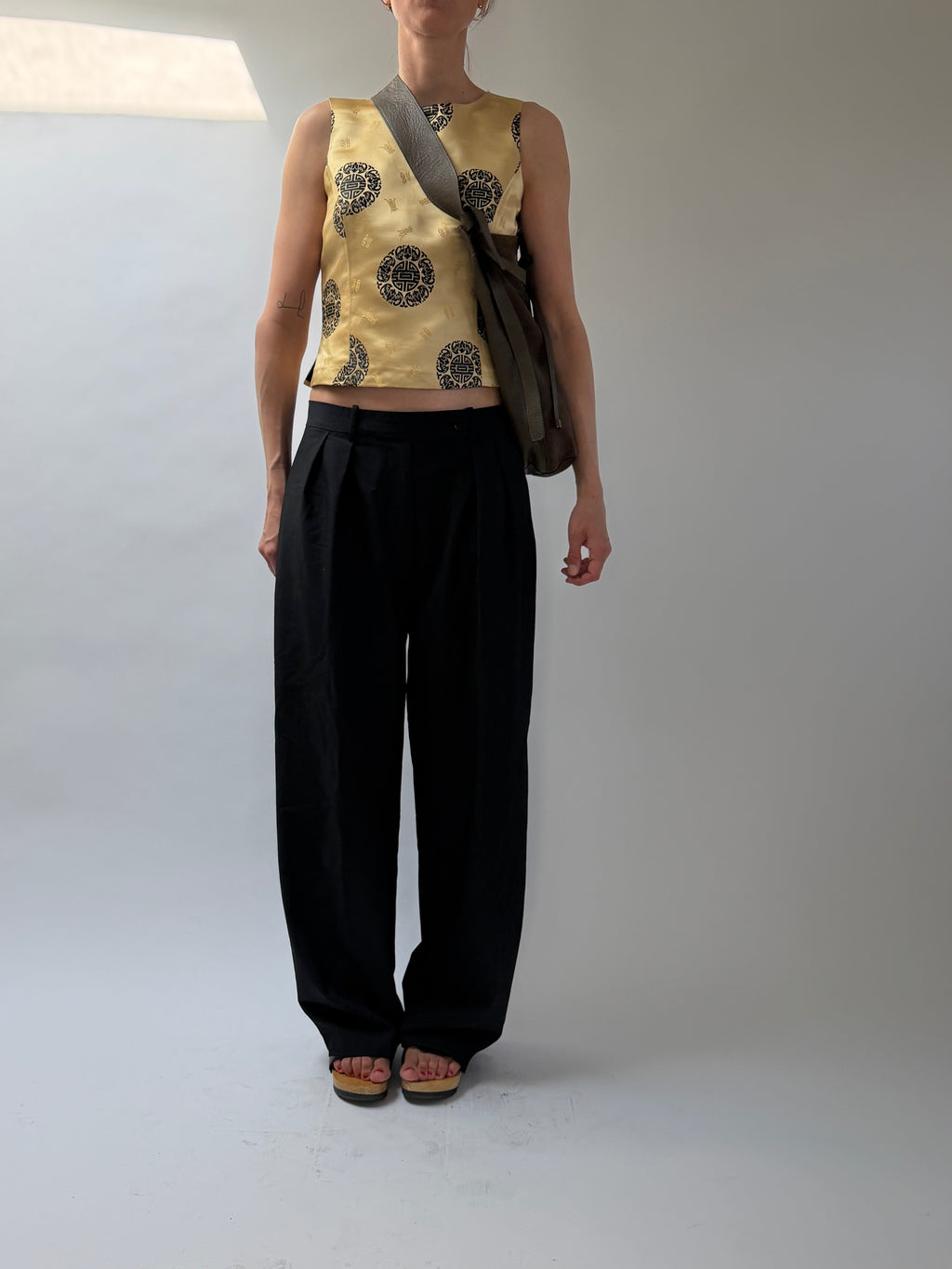 Gold Brocade Mandarin Top