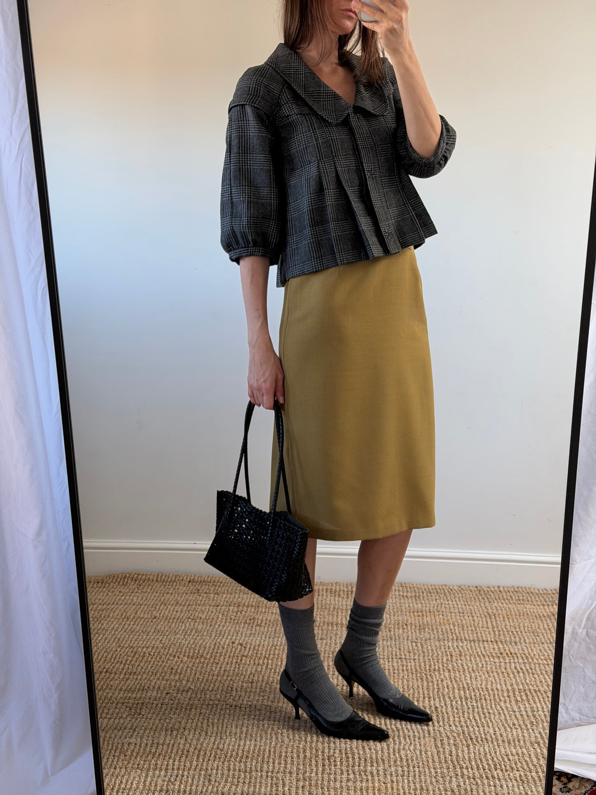80s Wool Green Skirt