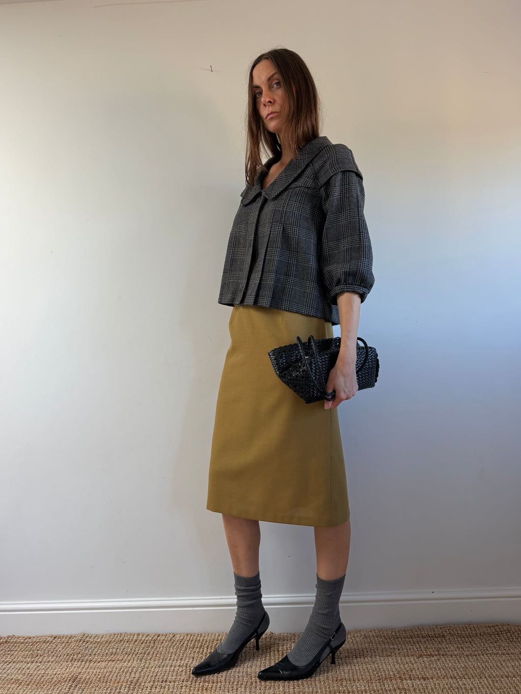 DKNY Wool Cropped Coat