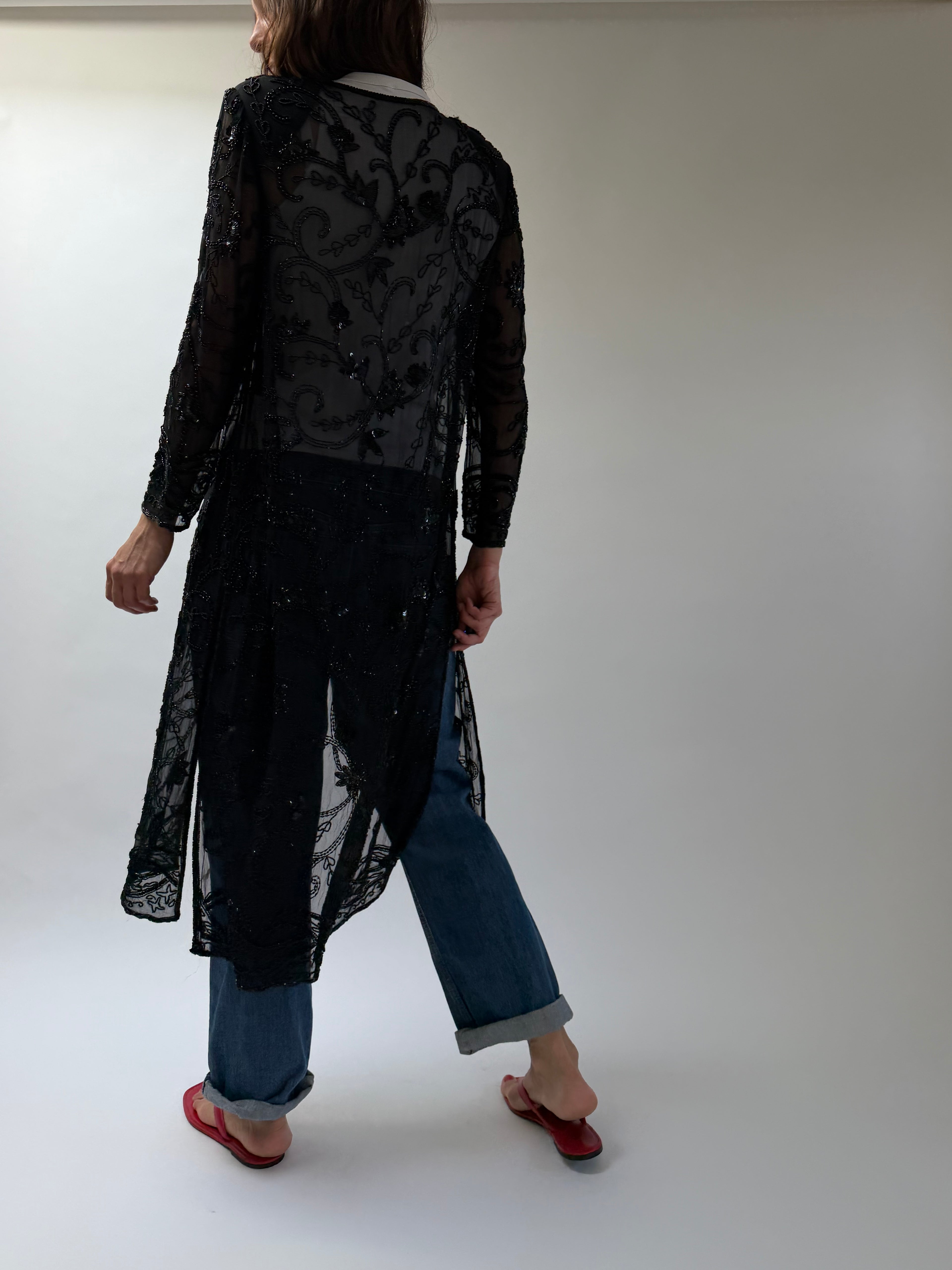 Beaded Silk Duster