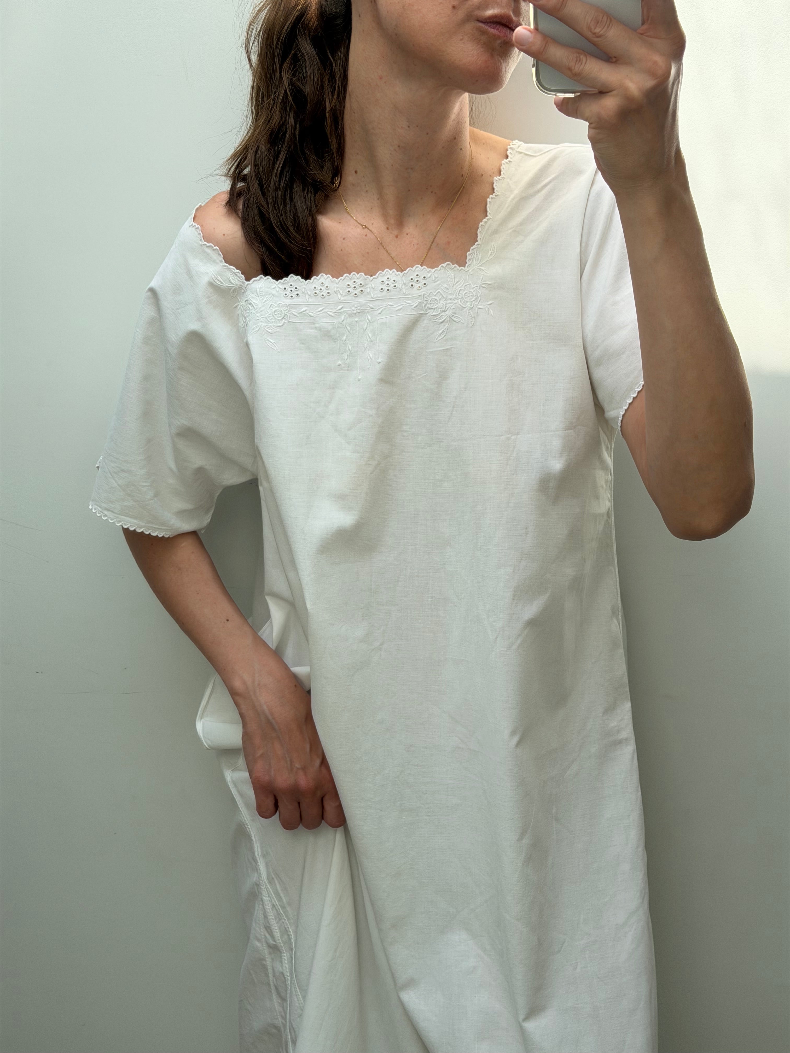 Antique white cotton nightgown