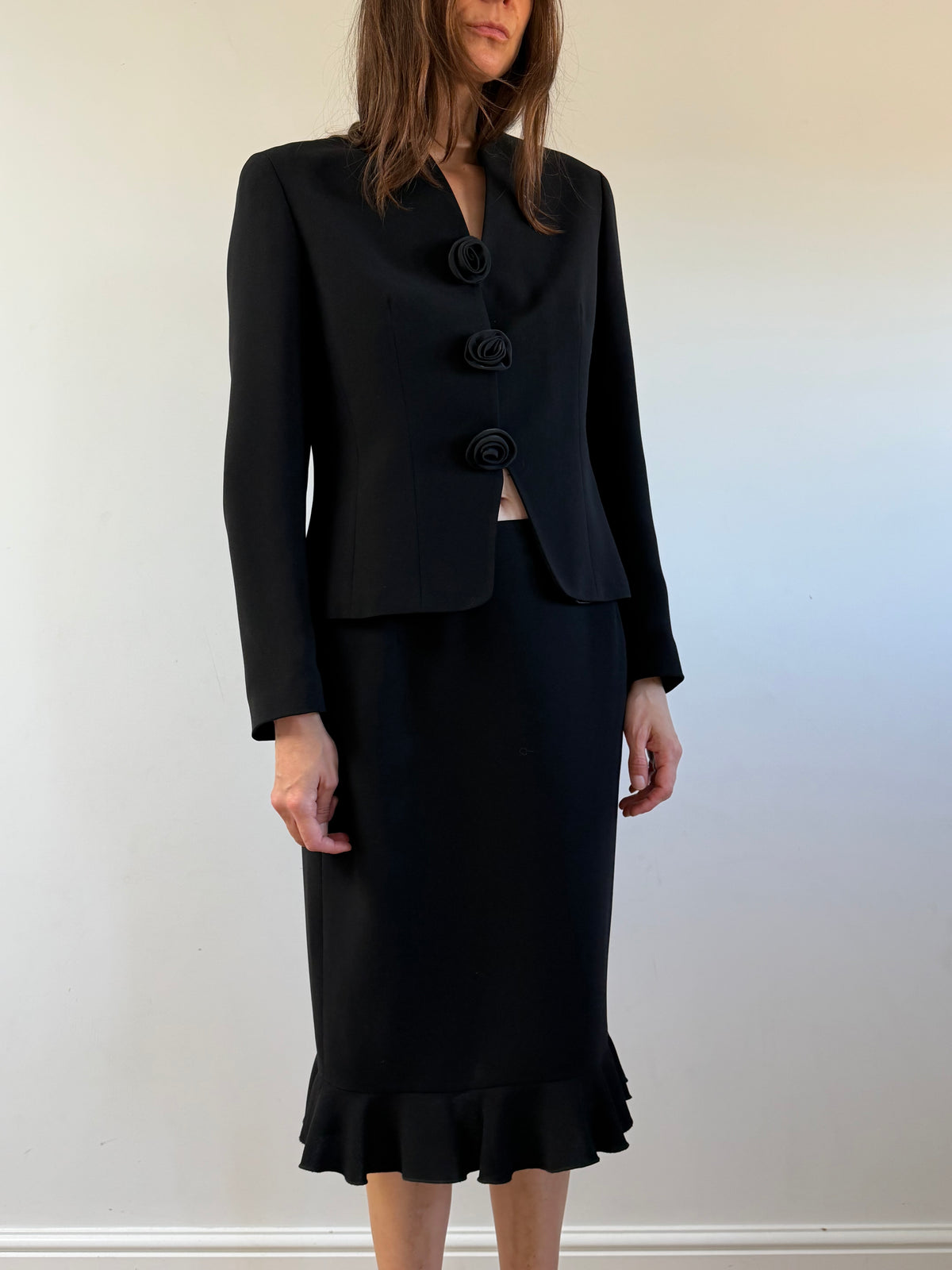 Vintage Black Skirt Suit