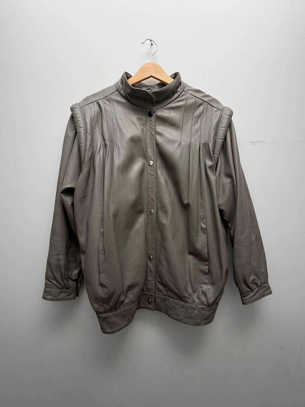 80s Leather Bomber Jacket