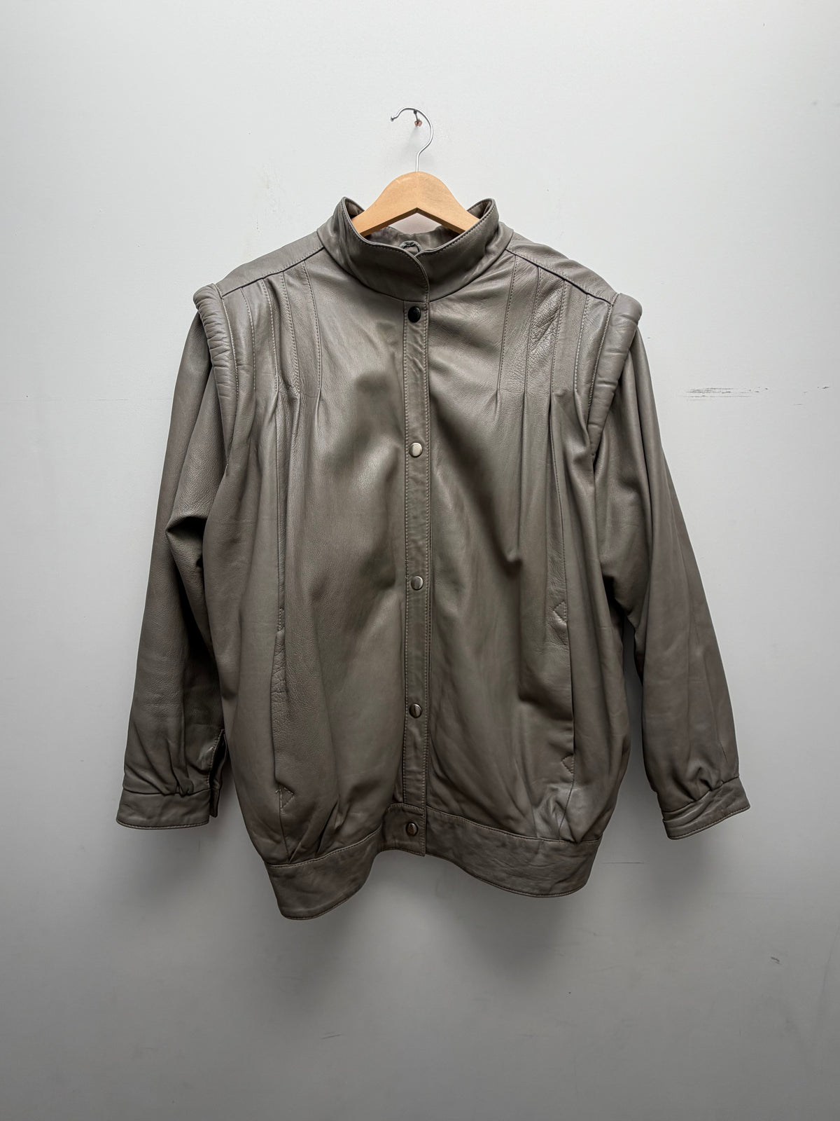 80s Leather Bomber Jacket