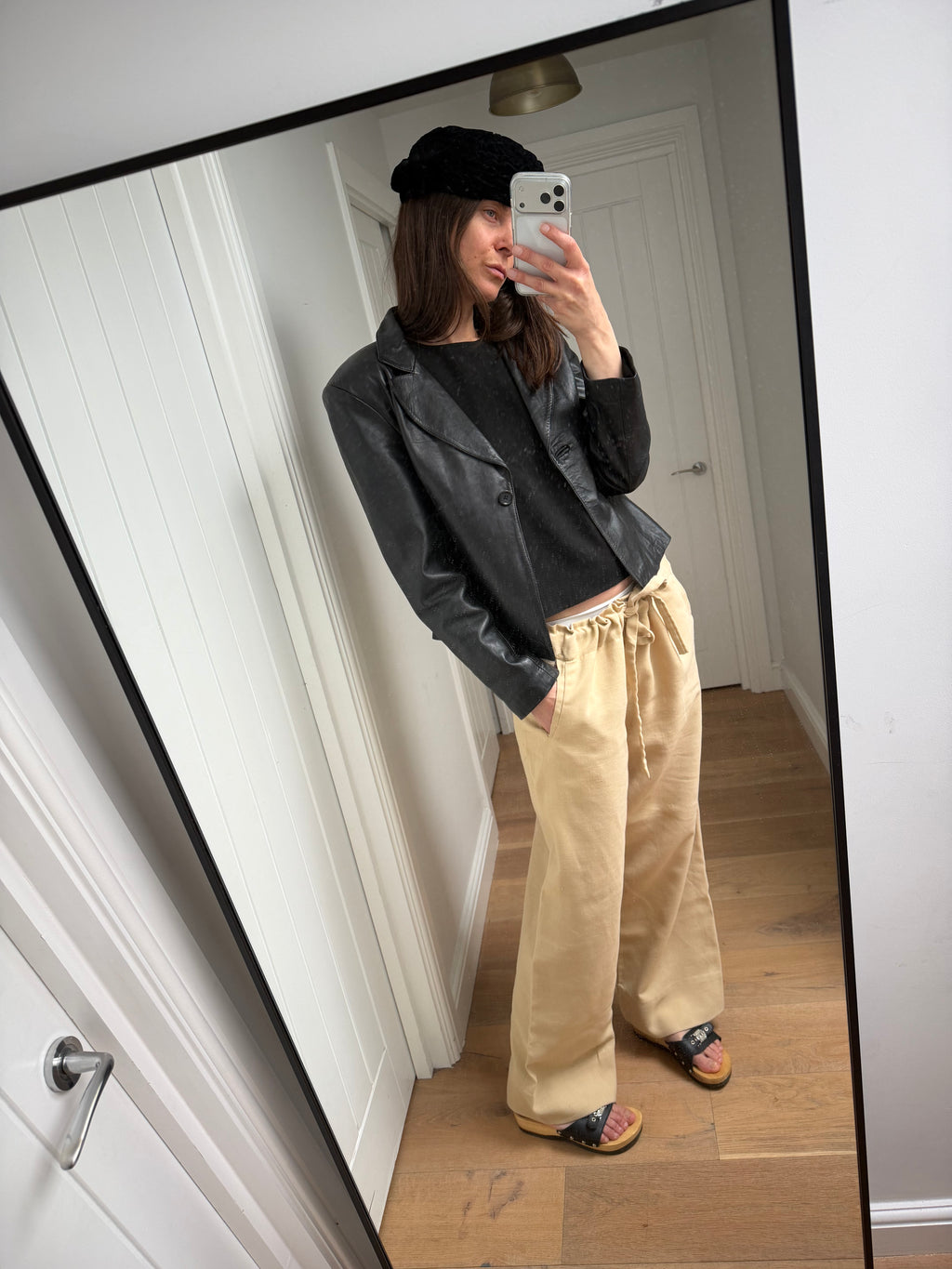 Leather Blazer Black