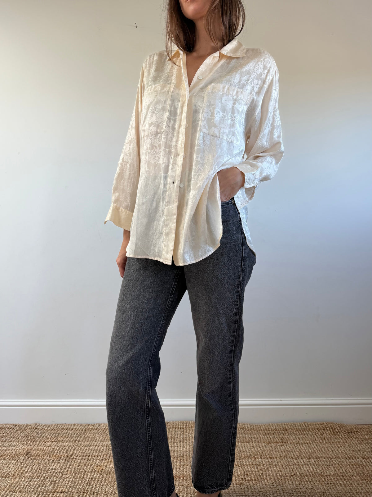 Floral Jacquard Blouse