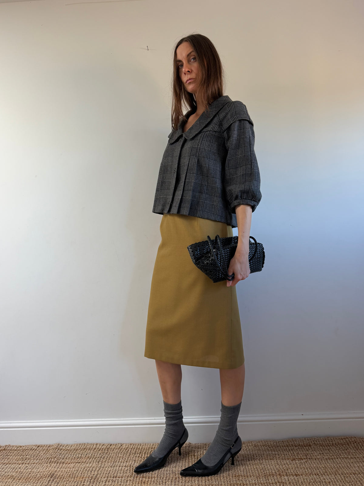 80s Wool Green Skirt
