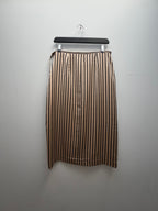 Striped Wrap Midi Skirt