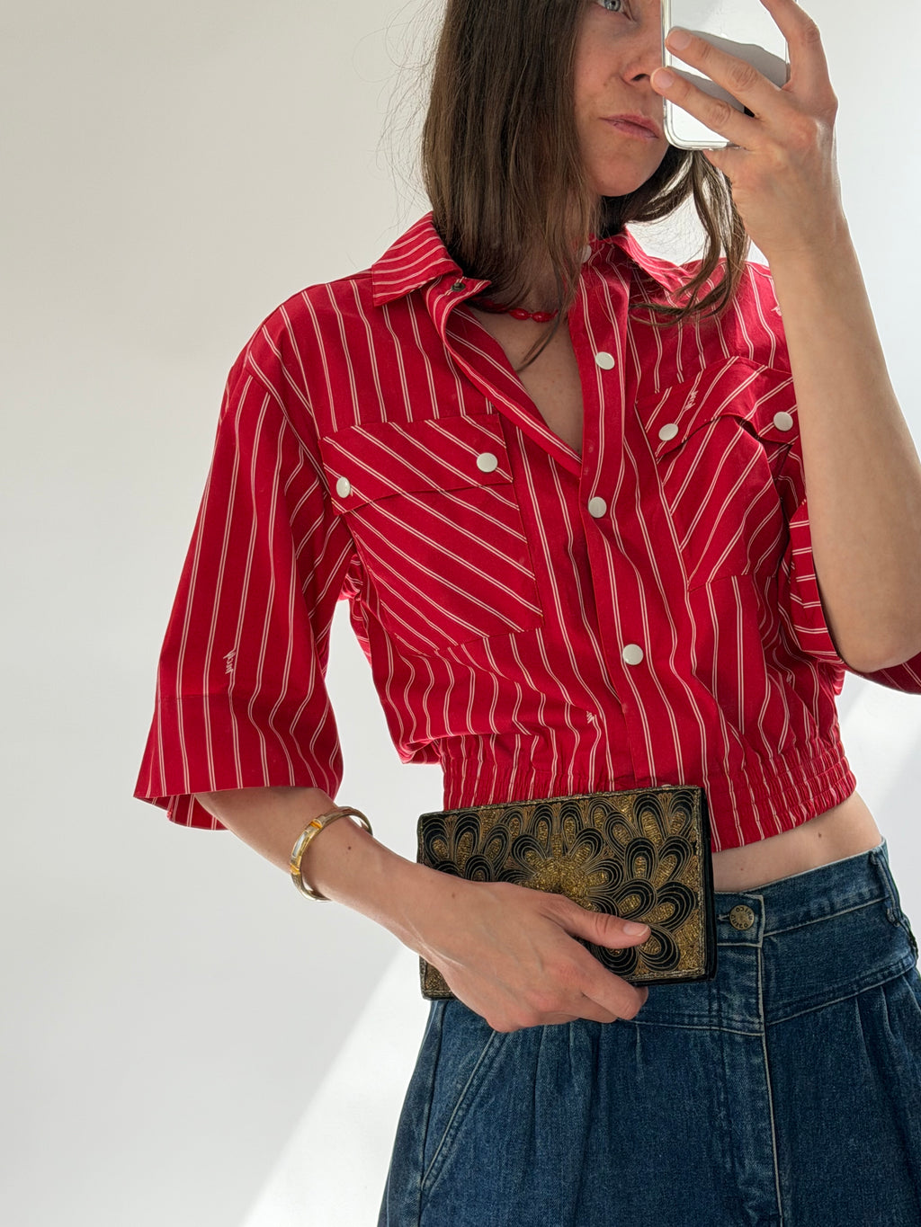 Alexander McQueen Red Striped Blouse