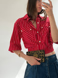 Alexander McQueen Red Striped Blouse