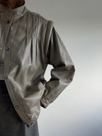 80s Leather Bomber Jacket