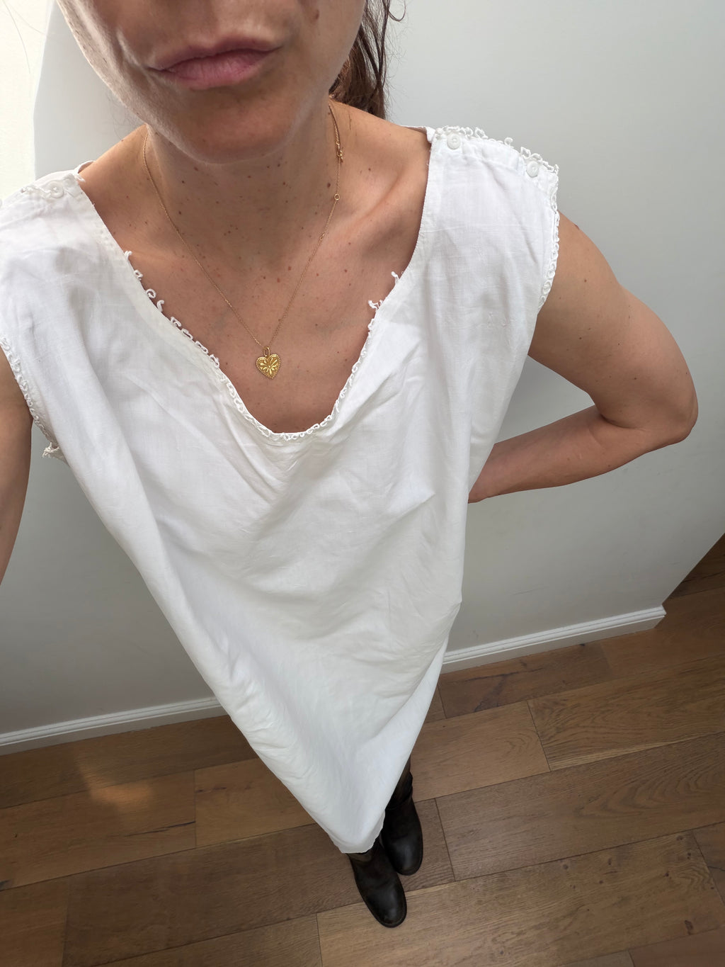 Antique white cotton nightgown