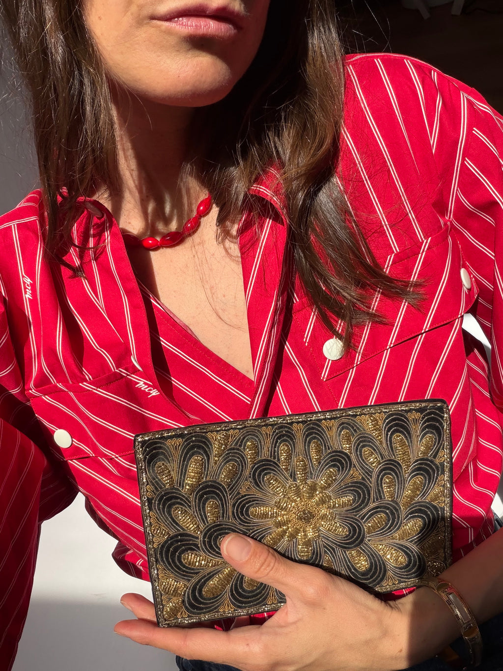 Alexander McQueen Red Striped Blouse