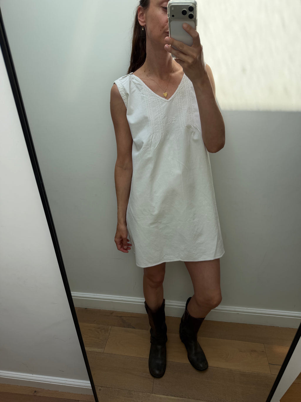 Antique white cotton nightgown