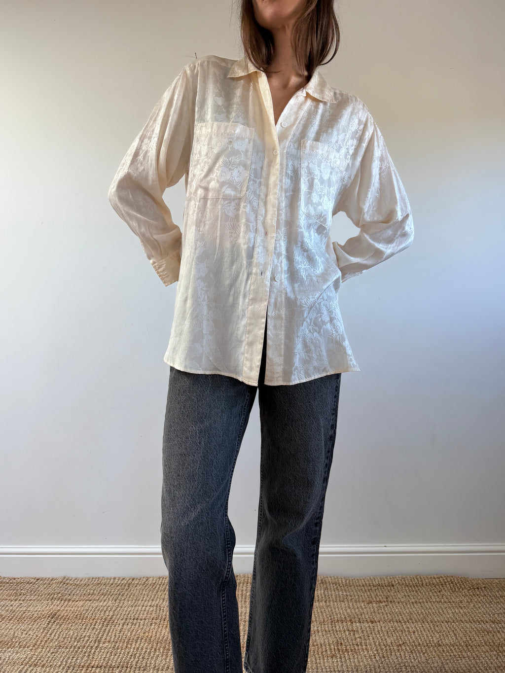 Floral Jacquard Blouse