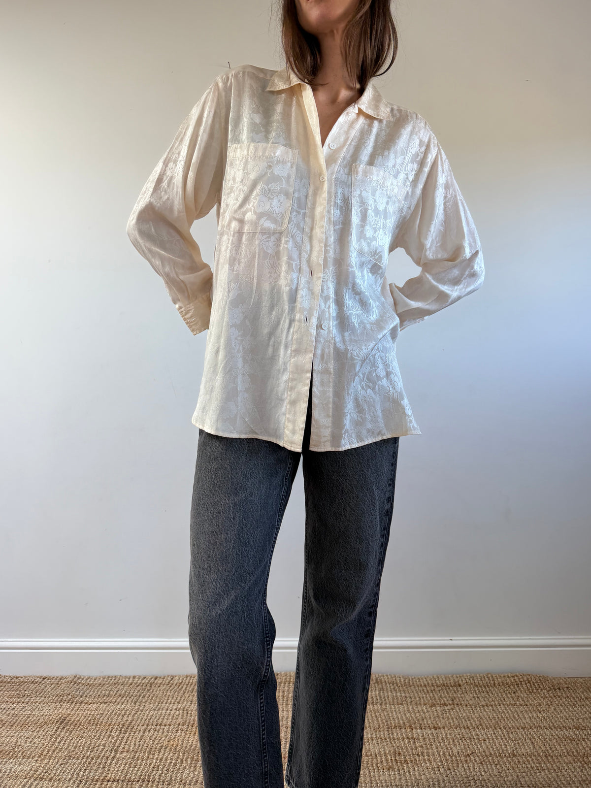Floral Jacquard Blouse
