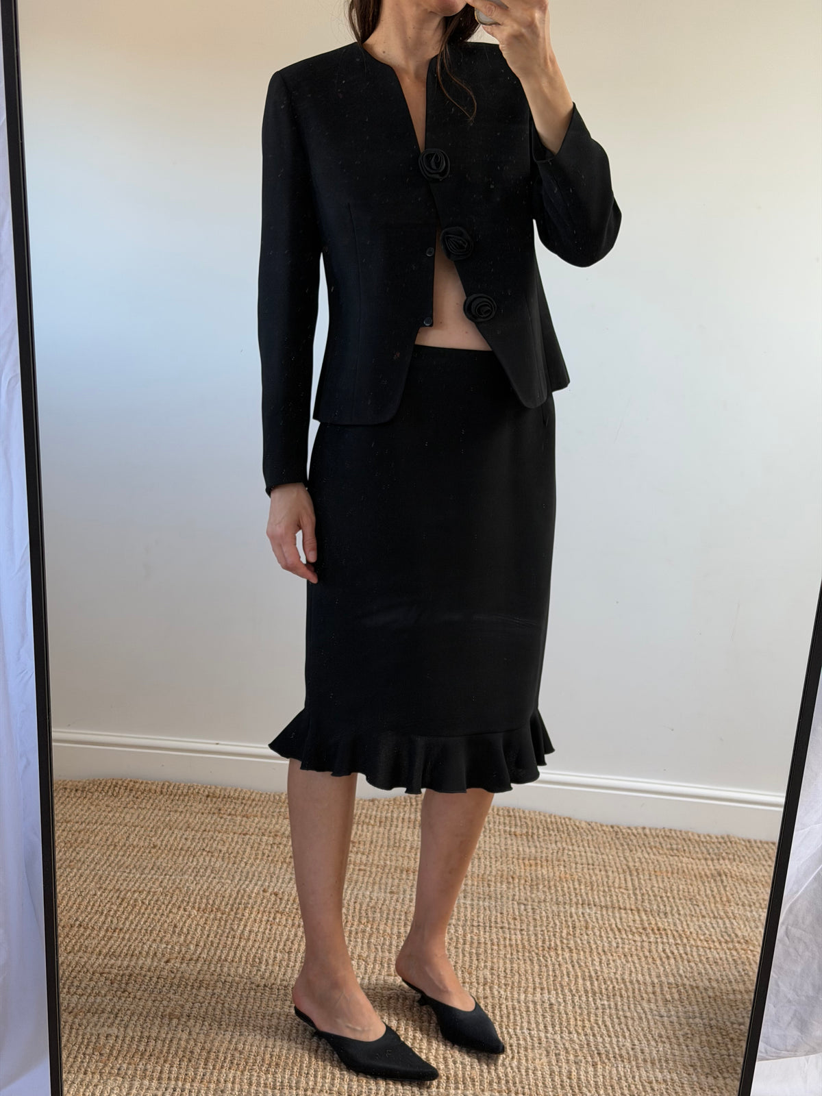 Vintage Black Skirt Suit