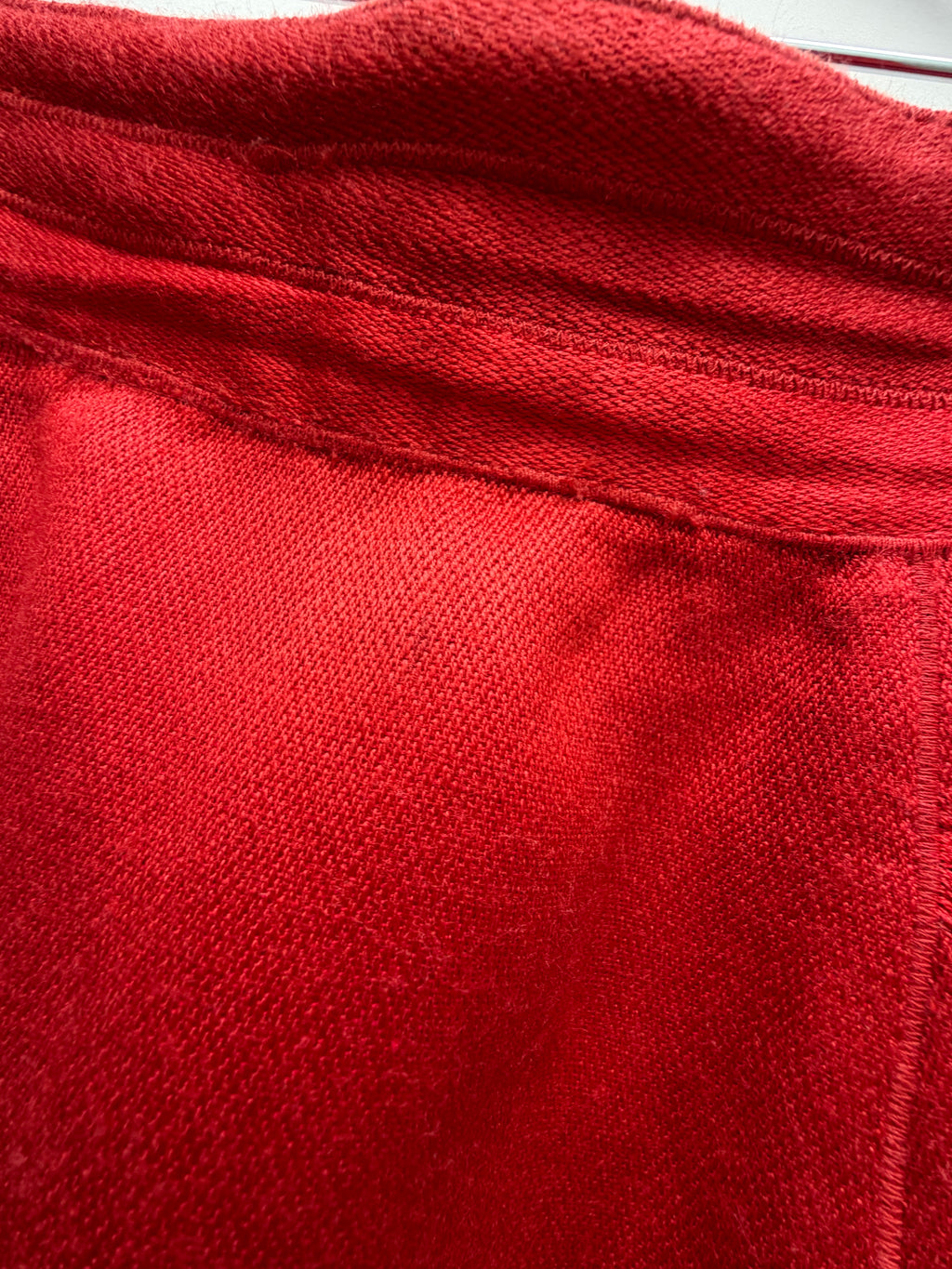 Red Linen Pencil Skirt