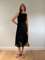 Pleated Maxi Dress Black