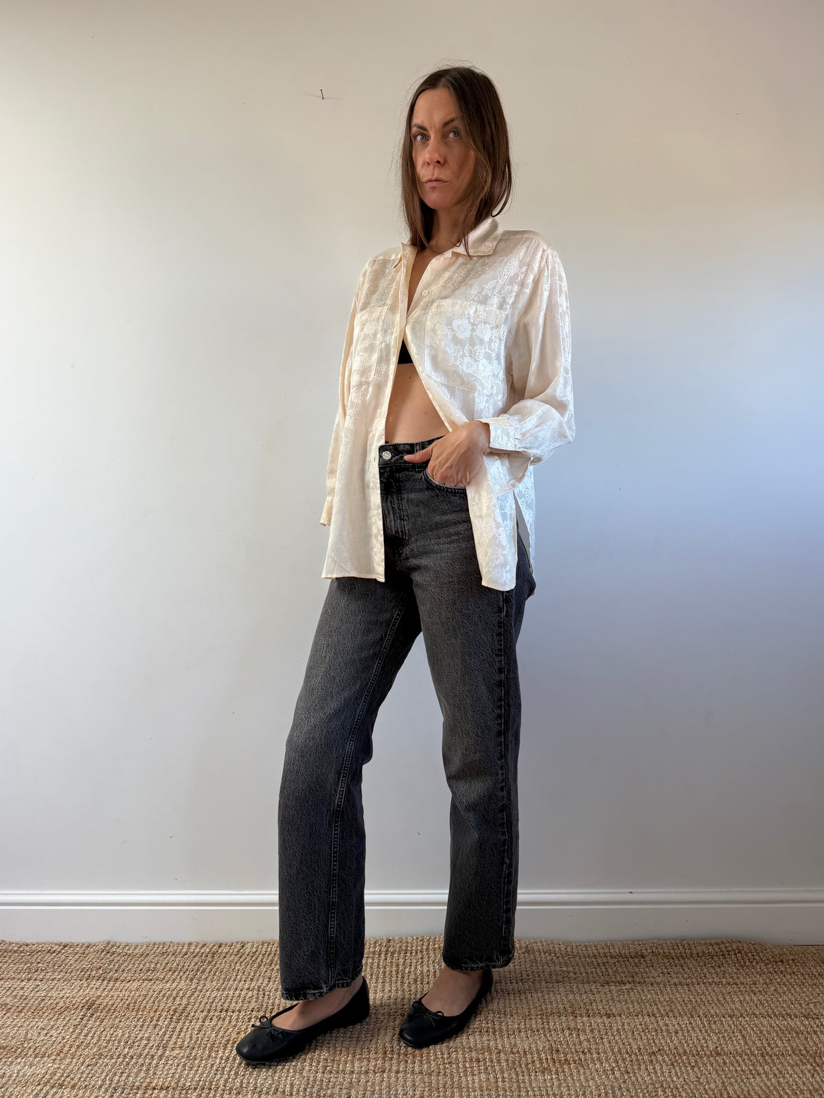 Floral Jacquard Blouse