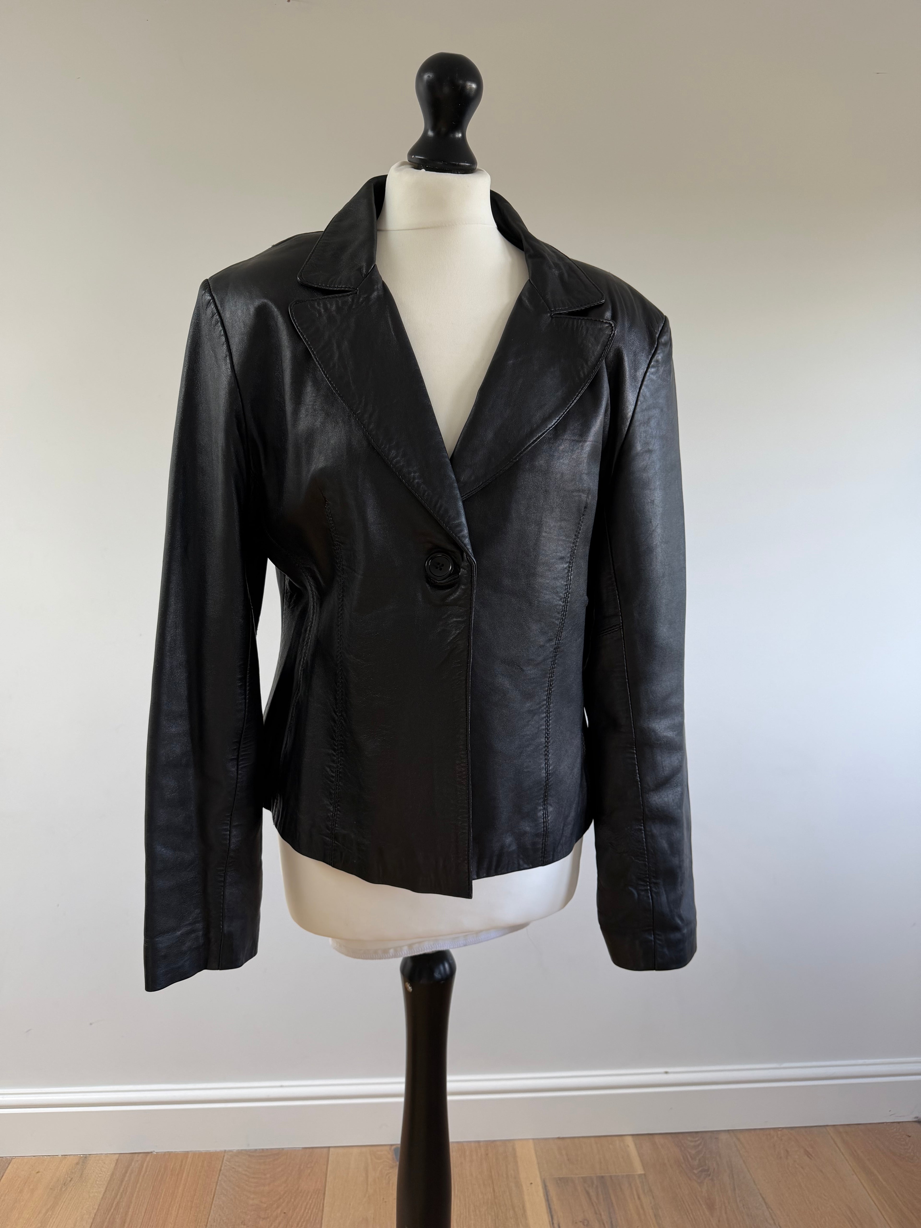 Leather Blazer Black
