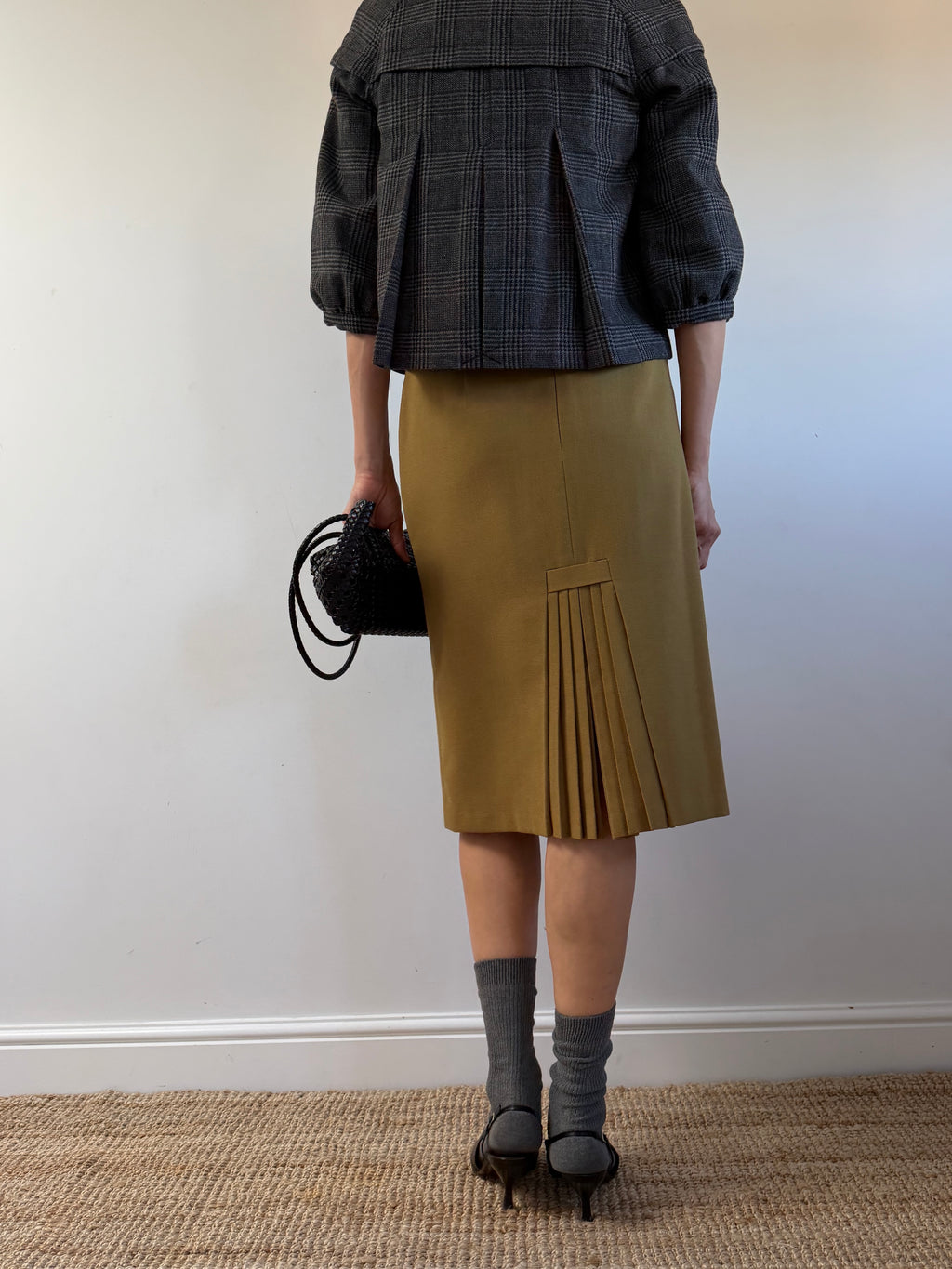 80s Wool Green Skirt