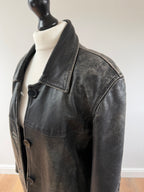 Distressed Leather Jacket Black