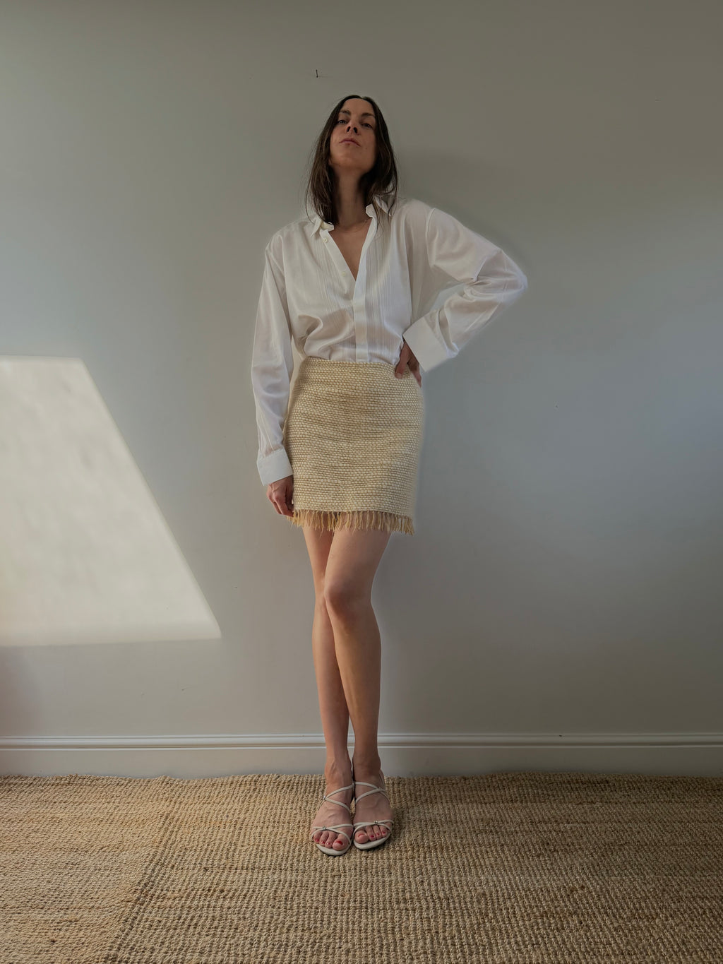 Pintucked White Shirt