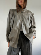 80s Leather Bomber Jacket